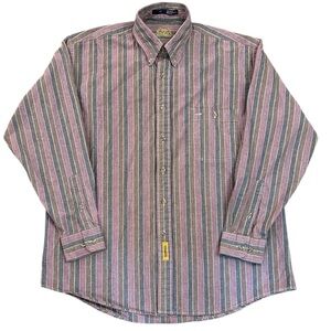 VTG 90’s B-D Baggies Cotton Striped Shirt Button Down Relaxed Fit Purple Large